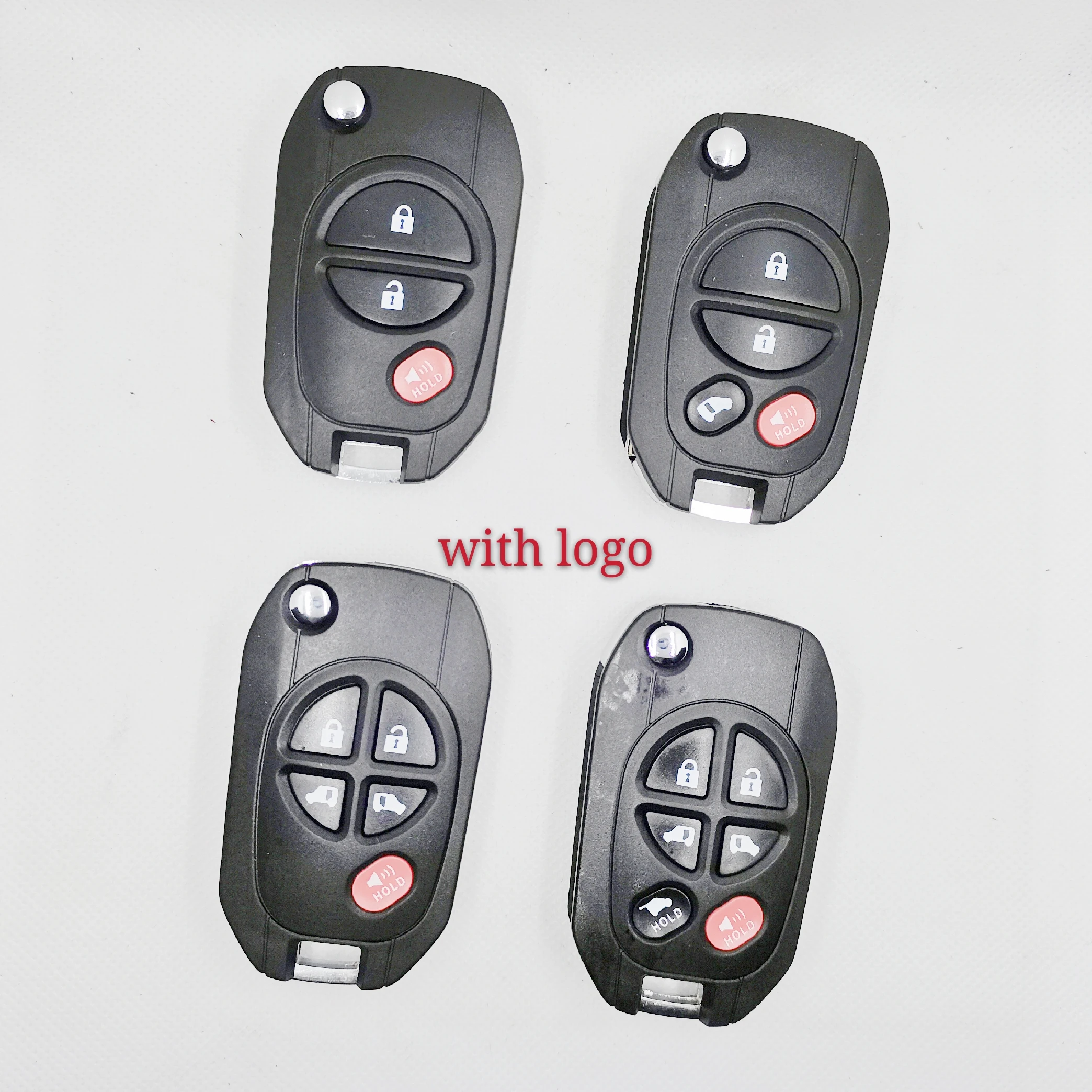 

For Toyota Highlander Sequoia Sienna Tacoma Upgraded Modified Flip Remote Key Shell Case Fob 3/4/5/6 Buttons Replacement