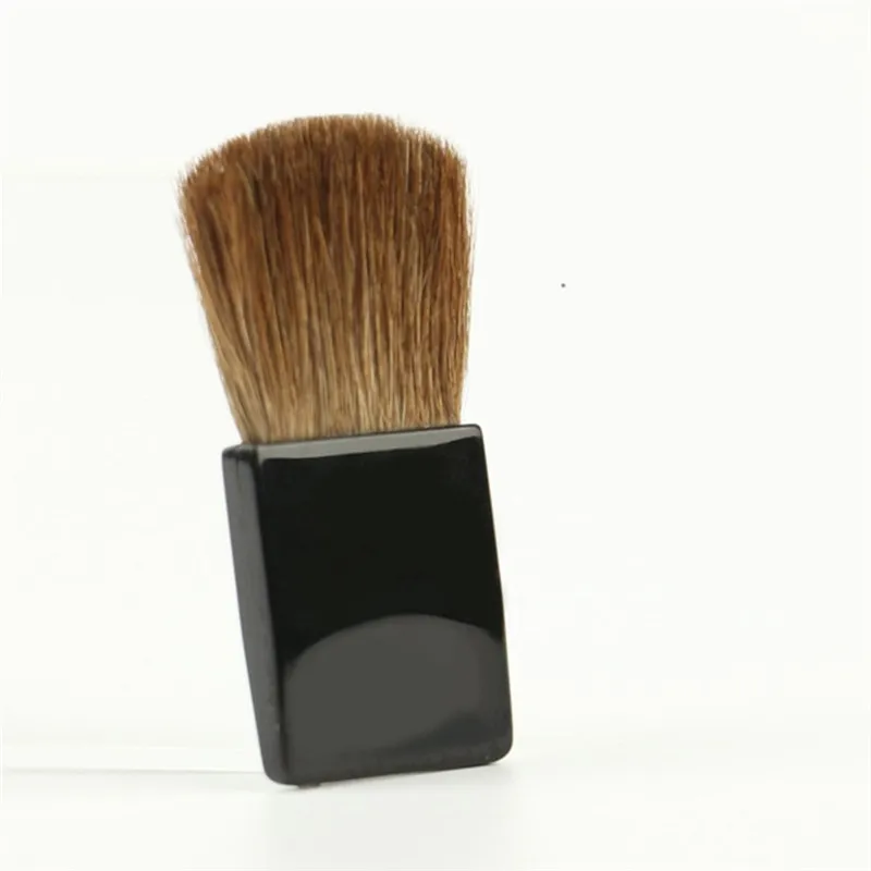 Модная плоская кисть для румян Высококачественная лошадь для волос пластиковая ручка переносная Кисть для макияжа плоские профессиональные инструменты для макияжа - Цвет: Черный