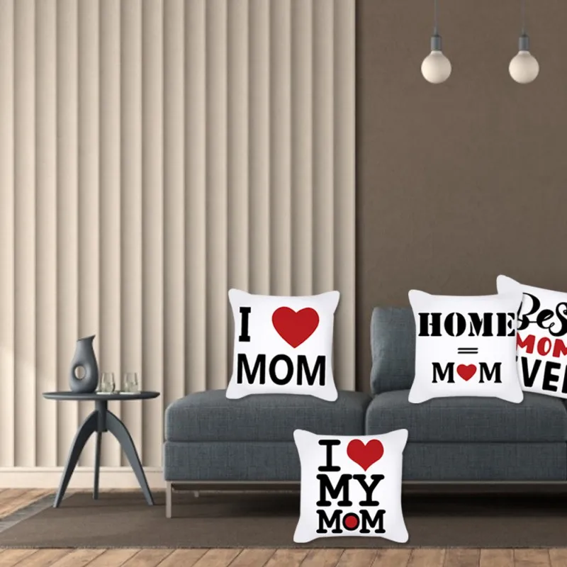 

Pillowcase for Mother's Day 4PCS Hug pillowcase Mother's Day Gift Peach Parchment 45 * 45cm