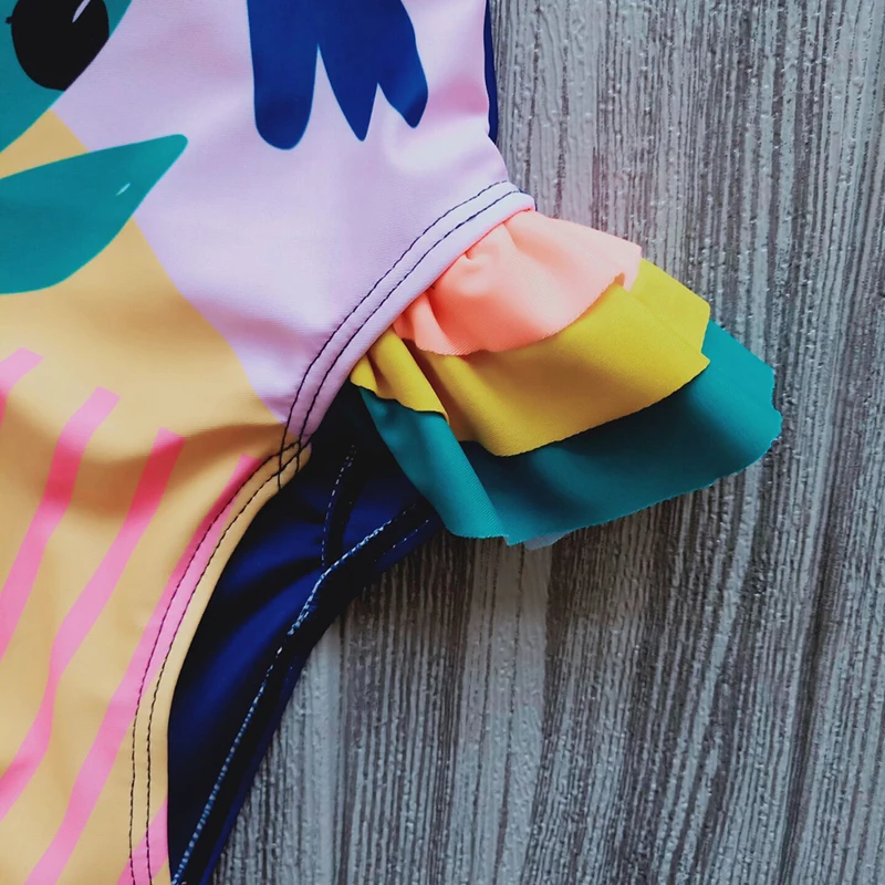 От 1 до 6 лет бикини с милым рисунком птицы одежда для купания маленьких девочек