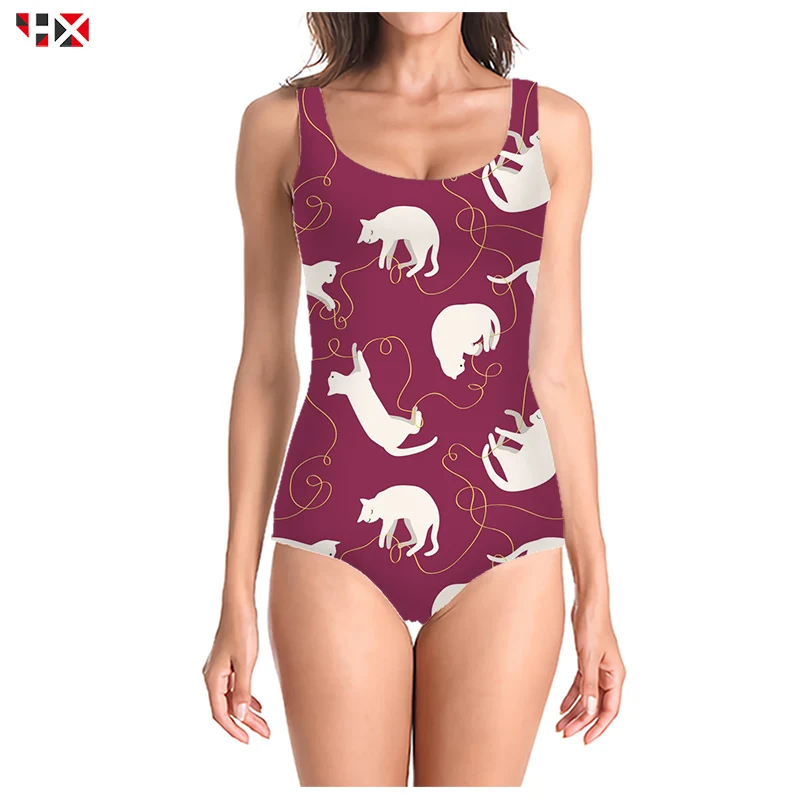 Сексуальный женский купальник с 3D принтом Модный цветочным рисунком монолитный