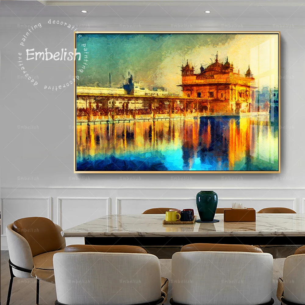 Золотистый храм эмбелиш в амритсар известное индийское здание настенные