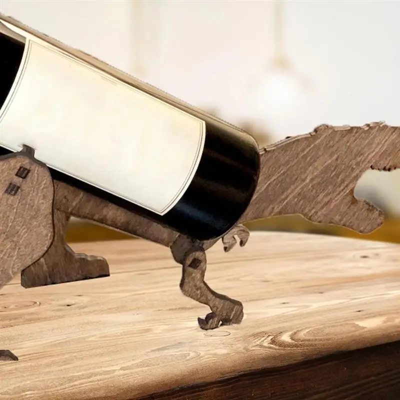 Забавный деревянный винный шкаф статуя творчество динозавр Форма емкости для