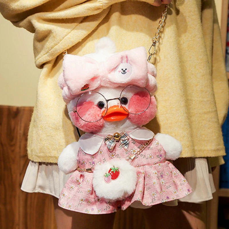 

30cm Lalafanfan Duck Plush Bag Kawaii Stuffed Toys Cute Plush Crossbody Bag Shoulder Bag For Girls Children Gifts