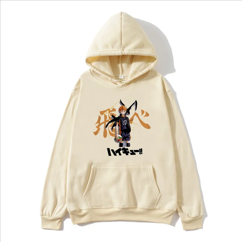 

Japan Anime Haikyuu Hoodies Sweatshirts Men/women Streetwear Oversize Outwear Hinata Shouyou Kpop Volleyball Uniform Anime Hoode