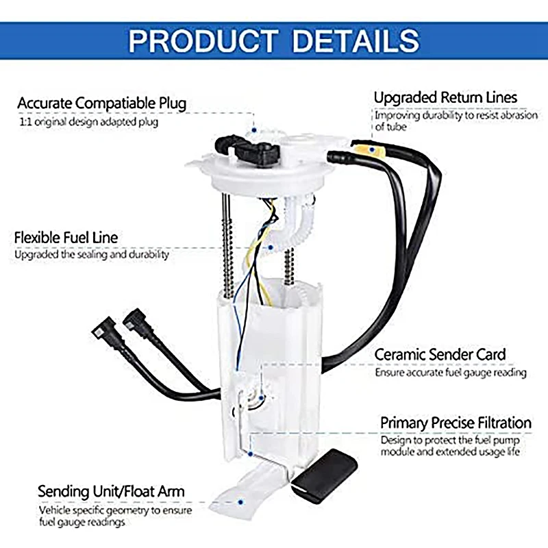 

Car Fuel Pump Module Assembly for Chevrolet Cavalier Grand Am Pontiac 2000-2005 E3507M