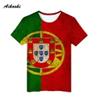 Футболки с 3D флагом страны, мужские, с 3D-принтом, для мужчин и женщин, летняя футболка с португальским флагом, футболки с национальным флагом, Детские футболки для мальчиков и девочек, топы