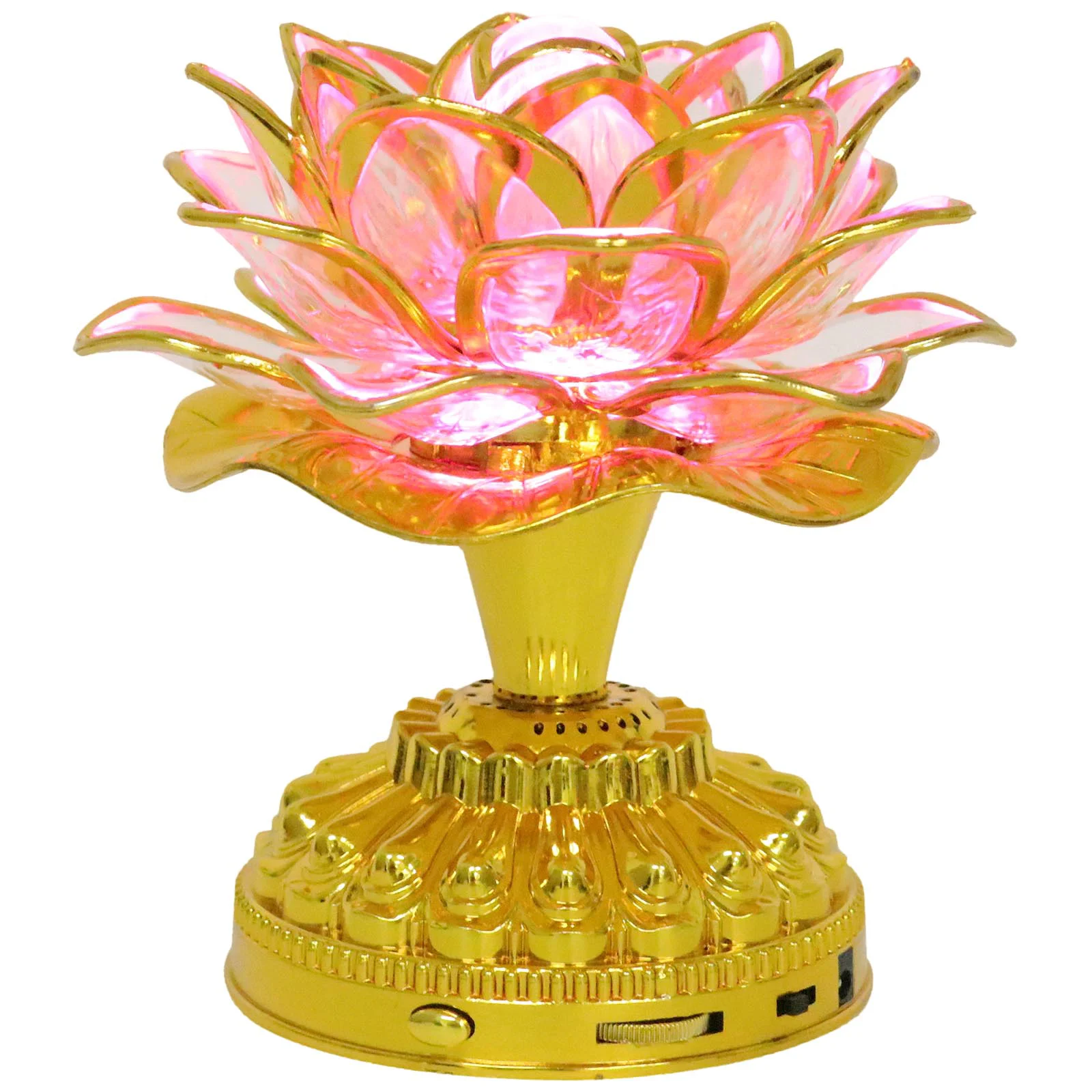 

1pc Lotus Shaped Lamp Lamp Ornament Desktop Light (Golden)