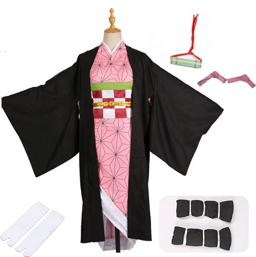 package A Лидер продаж; Новинка; аниме «Demon Slayer: Kimetsu no Yaiba»; Косплей; Kamado Nezuko; женская японская одежда; костюм для косплея - Цвет: package A