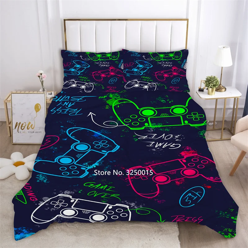 

Домашний текстиль, модные комплекты постельного белья с мультяшным рисунком, 2-3 шт., стеганые накидки для игроков, цветные постельные накидк...