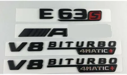 Черный E63S AMG V8 BITURBO 4matic + Багажник крыло значки эмблемы для Mercedes|Эмблемы| |