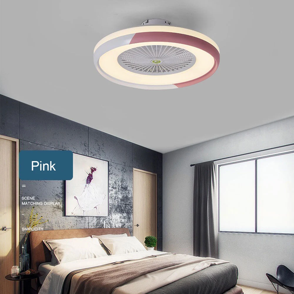 

80W LED Modern Ceiling Fan Lamp with Remote Control 3-Color 3 Speed Wind 50cm Ceiling Fans 110V/220V for Bedroom Living Room