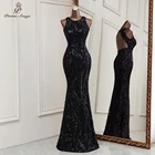 Платье женское вечернее черное с открытой спиной и юбкой-годе