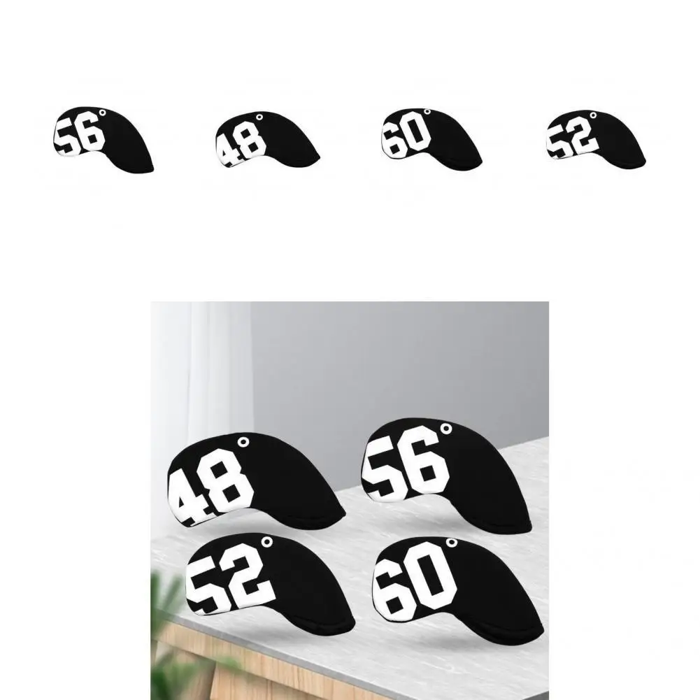 

Lightweight 4Pcs Exquisite Wear-resistant Angle Club Iron Cover Print Golf Club Headcover Dustproof for Golf Course