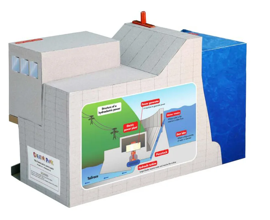 3D-модель бумаги сделай сам для строительства гидроэлектрической электростанции