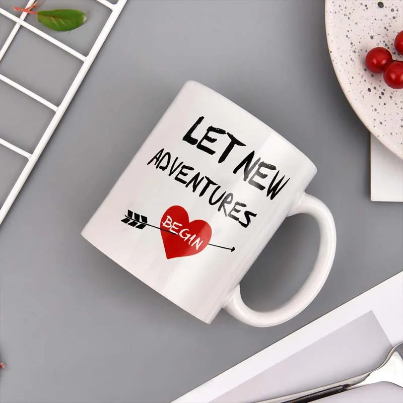 Забавная кофейная кружка Let New Adventure Start уникальная керамическая Новинка