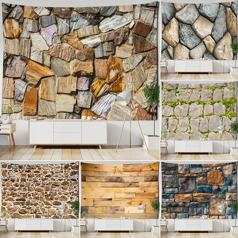 

Гобелен с узором из спутанных камней, хиппи, искусство, полиэстер, фоновая ткань, настенное украшение в стиле бохо, психоделический декор ко...