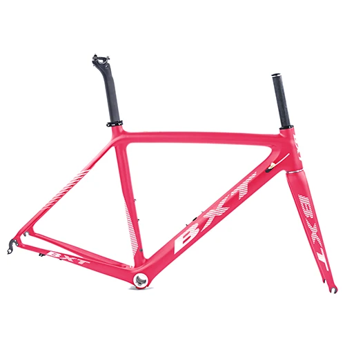 BXT full pink Aero дороги углерода рама китайская дорожная Bicicleta карбоновая рама 50/53/55 см кадров углерода маршрут, углеродный руль для велосипеда Рама - Цвет: BXT full pink