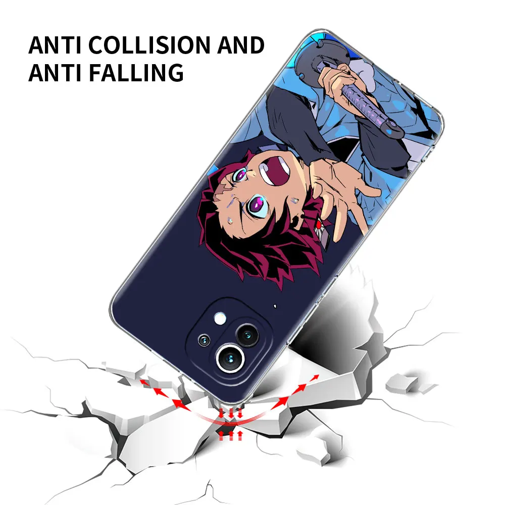 soft clear case for xiaomi mi poco x3 nfc 10t pro m3 note 10 lite 11 f3 9t f3 cc9 tpu silicone phone cover demon slayer anime free global shipping