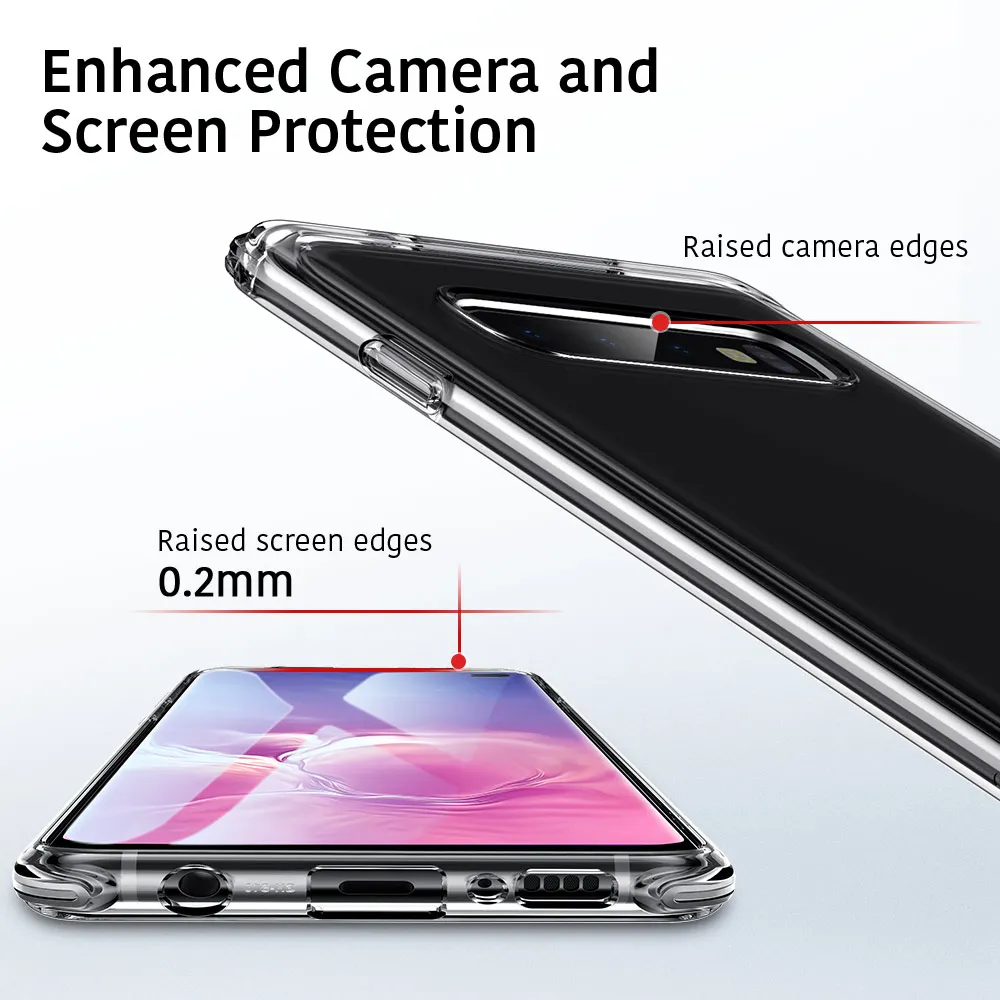Мягкий ТПУ чехол ESR для Samsung Galaxy S10 Plus Ультратонкий Прозрачный бампер с