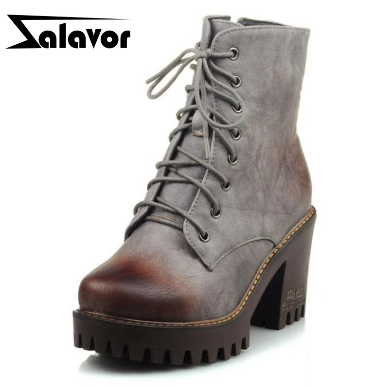 ZALAVOR/женские полусапожки в байкерском стиле размеры 32-43 ботинки на молнии высоком