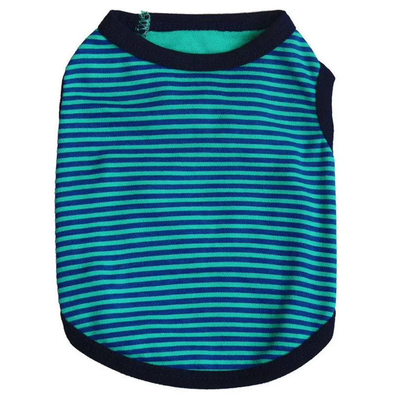 Летняя полосатая рубашка для собак хлопковая Повседневная жилетка домашних