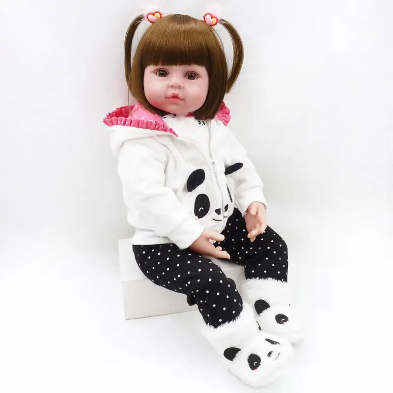 

19in Realistic Soft Silicone Vinyl Newborn Babies Girl Princess Lifelike Handmade Toy For Children Birthday Gifts