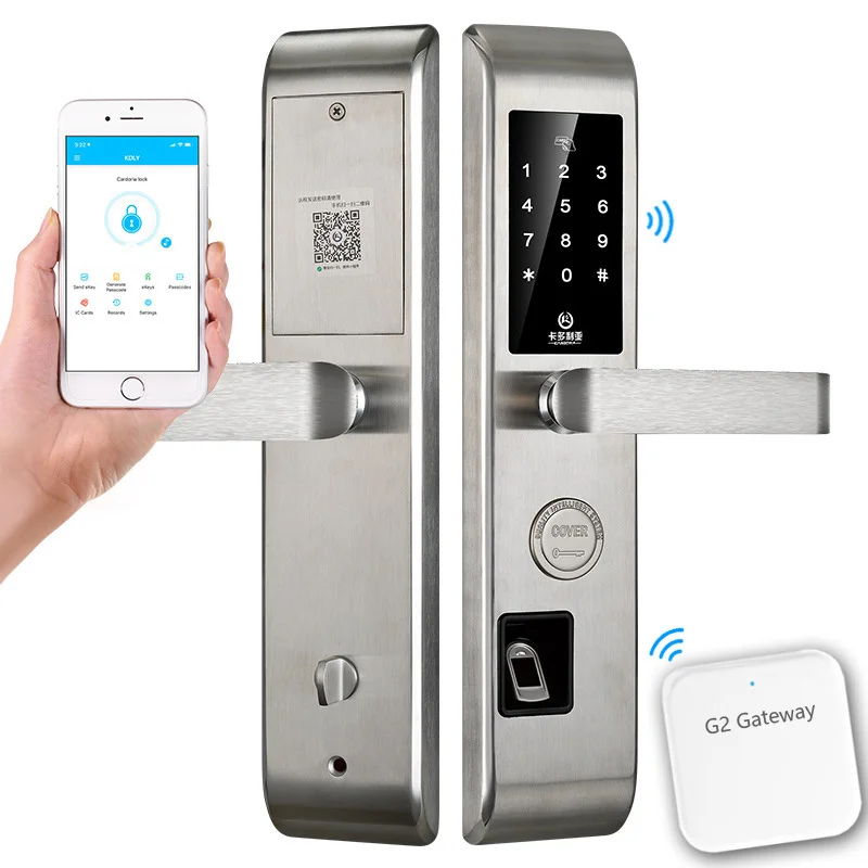 

Bluetooth Gateway Fingerprint Password Smart Lock Remote Control App Anti-theft Door Special Electronic Locks 304 Stainless 1058