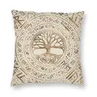 Чехол для подушки с изображением дерева жизни, 45x45, домашний декор, 3D печать, чехол для дивана с рисунком в виде руничного дерева, двухсторонний