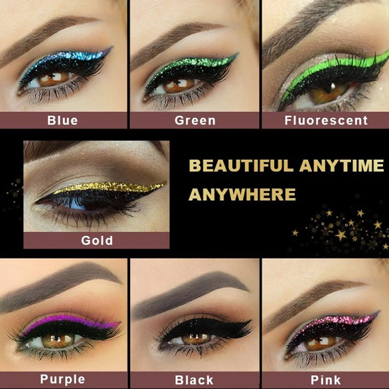 

4Pairs Reusable Eyeliner and Eyelash Stickers False Eyelashes Sequin Eye Shadow