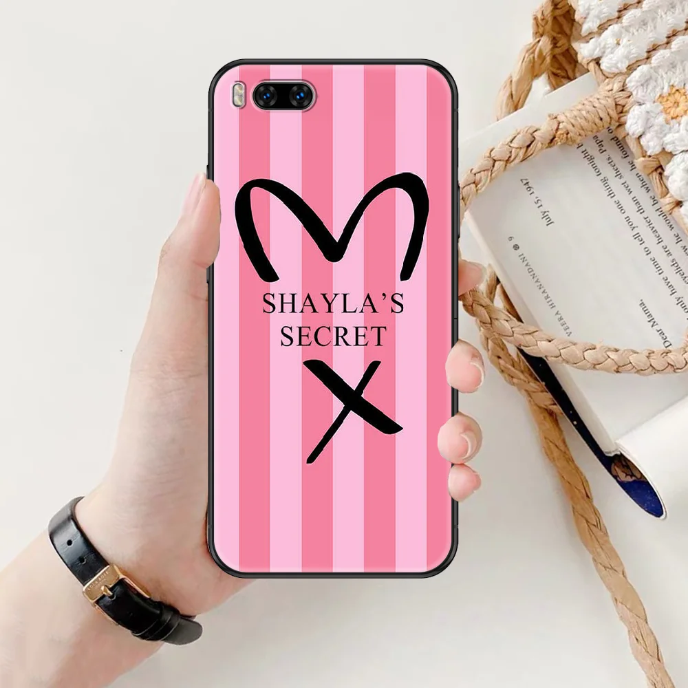 

Fashion pink Love VS Brand Phone case For Xiaomi Mi Max Note 3 A2 A3 8 9 9T 10 Lite Pro Ultra black soft back luxury waterproof