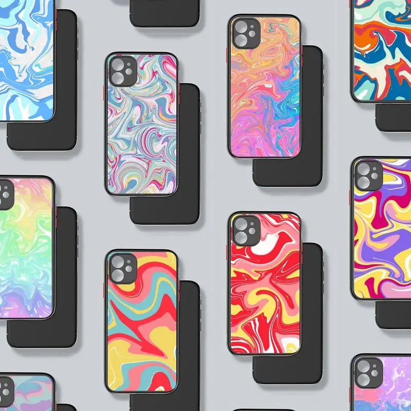 

Abstract artwork Art Color texture Phone Case black matte transparent For iPhone 7 8 x xs xr 11 12 pro plus mini max Clear Funda