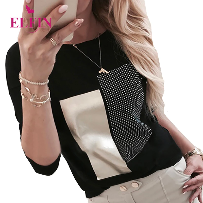 Черная Женская футболка с длинным рукавом женский топ в стиле Харадзюку круглым