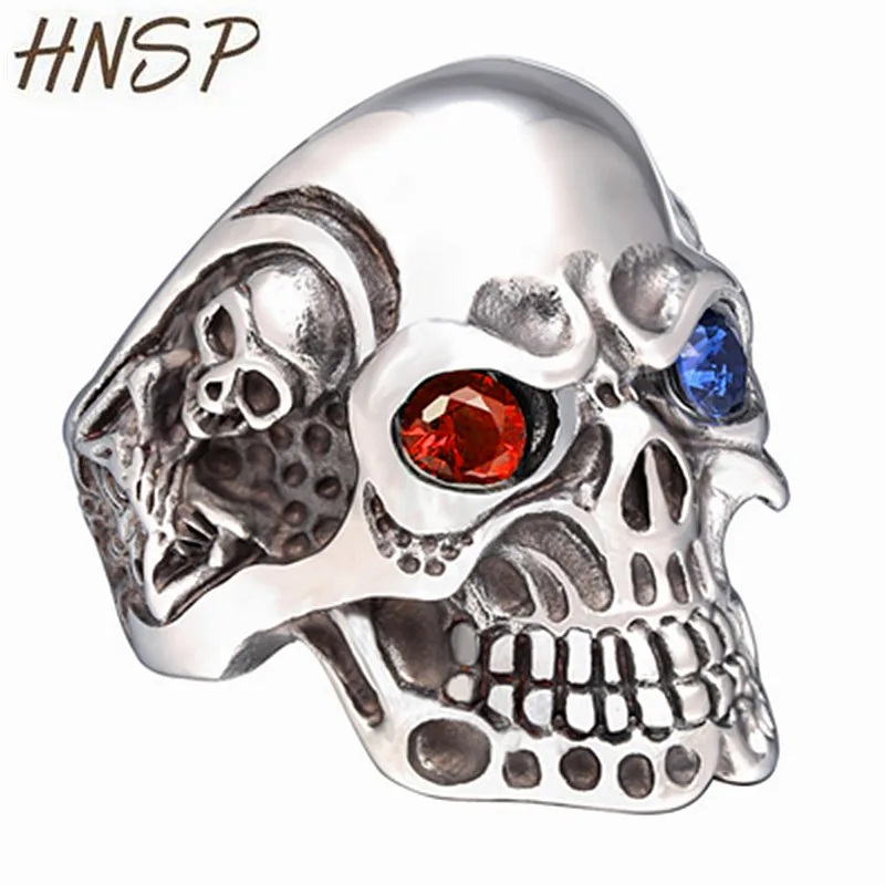 HNSP кольцо с черепом в стиле панк для Для мужчин мужской возрастом от 7 до 15 лет