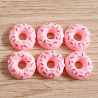 10pcs cute resin donut cabochon flatback scrapbook crafts for jewelry making hairpin brooch diy handmade kids hair accessories