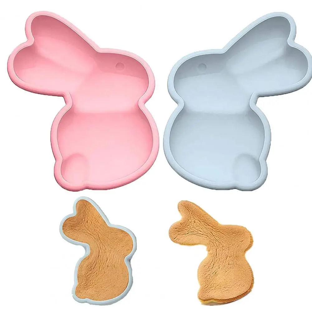 

Chocolate Mold Reusable Non-stick Silicone 3D Easter Rabbit Bunny Mould for Kitchen Chocolate Mold
