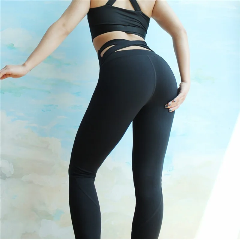 

High-waisted Yoga Pants Back Cross Female Hip Tights Exercise Running Fitness Trousers Yoga Pantalones Girl Squat Proof Workout