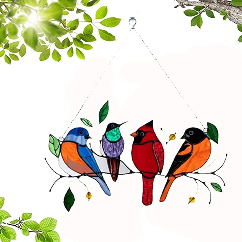 

Birds On A Wire High Stained Suncatcher Window Ornaments Pendant Home Ornament De Habitacin
