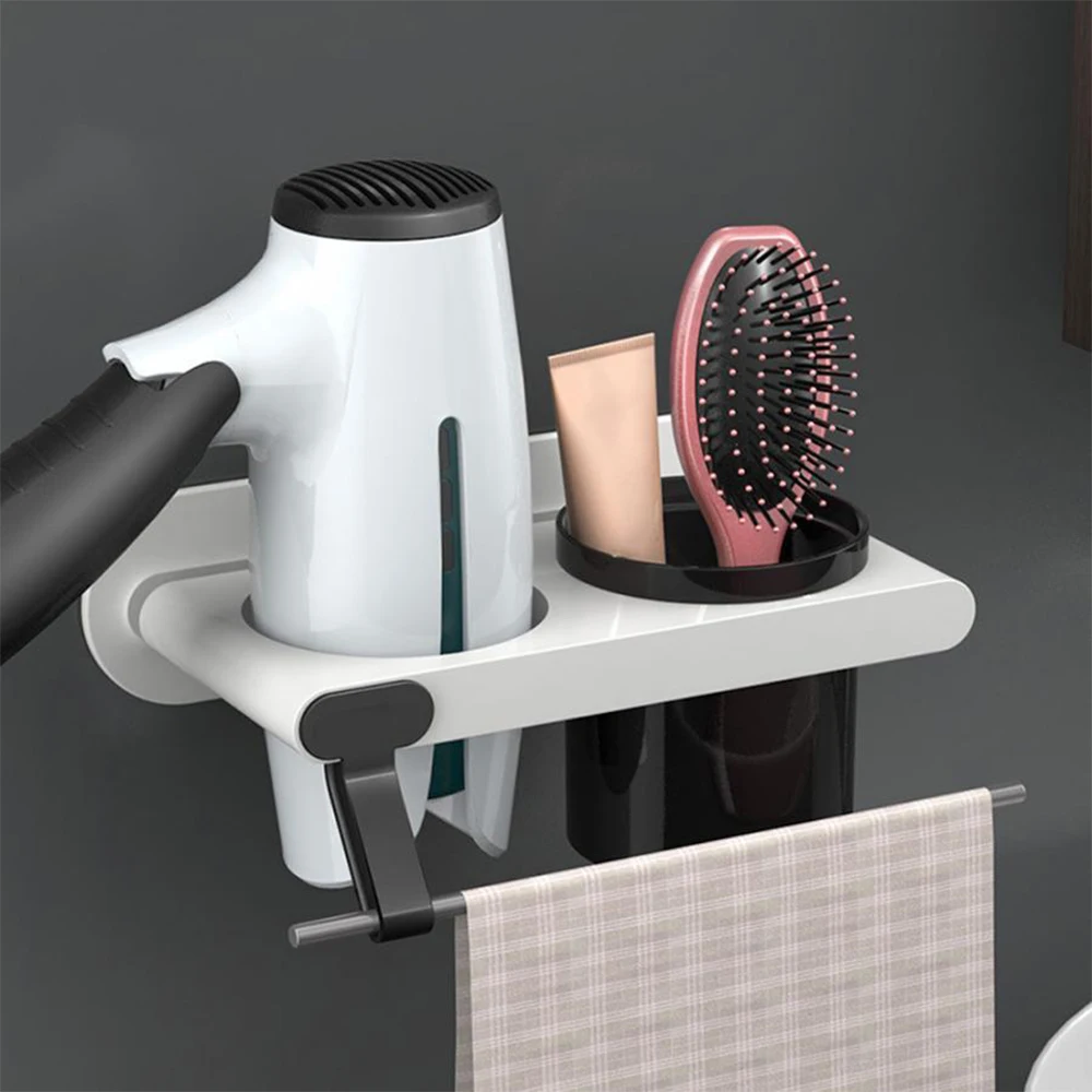 Настенный держатель для фена Menen подвесная стойка с органайзером хранения чашек