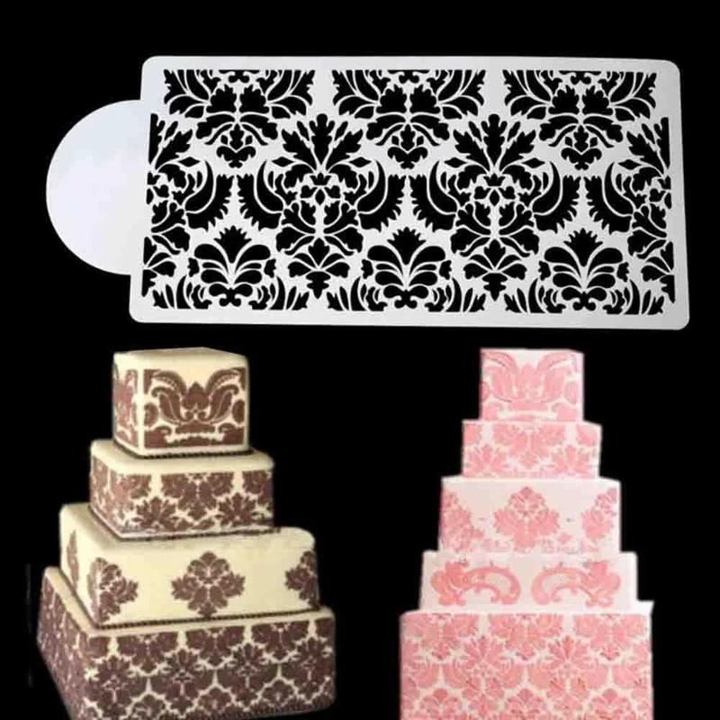 Инструмент для выпечки боковой цвет Дамаск кружево цветок фотопомадка трафарет