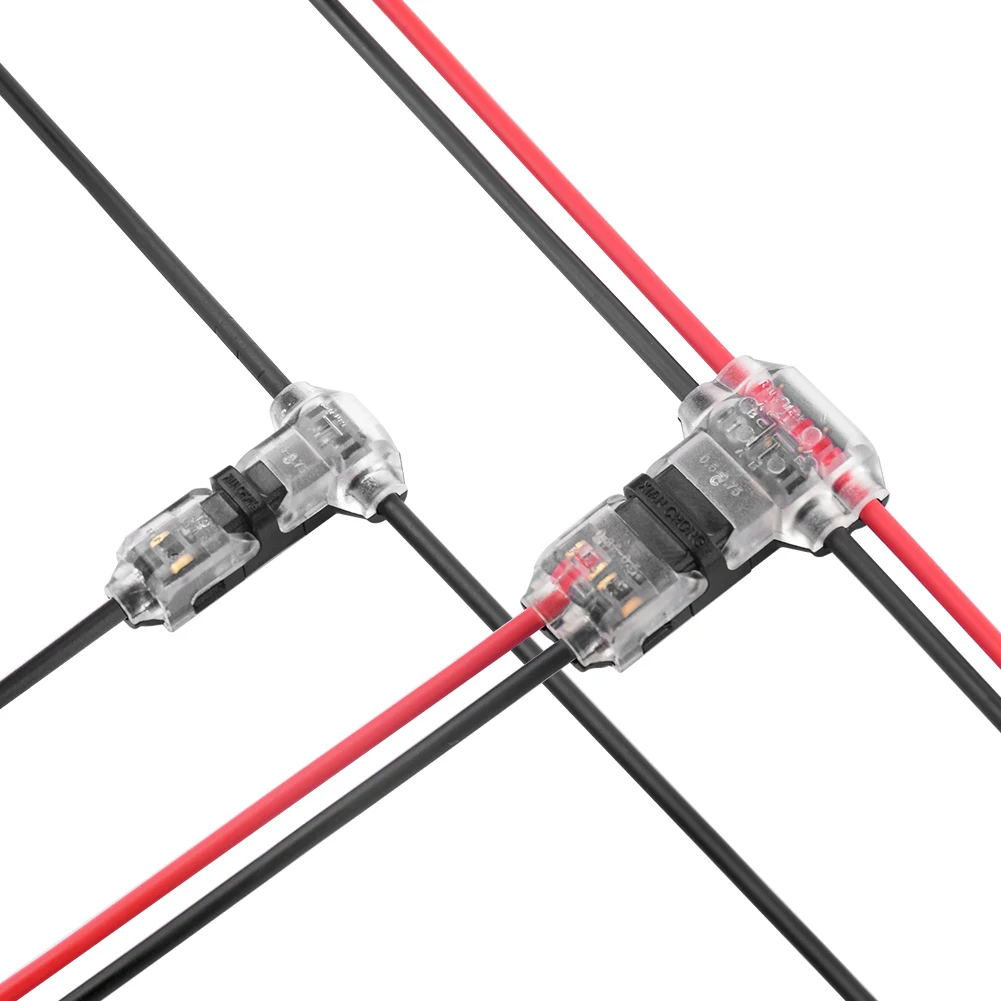 

5 шт., коннекторы для быстрого сращивания проводов, 1/2 контактов, Т-образные, для кабелей 20/22AWG