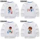 Свитшоты для маленьких девочек на весну и осень, симпатичные детские толстовки с мультяшным рисунком доктора макшнурина, детский пуловер, топы, одежда для мальчиков