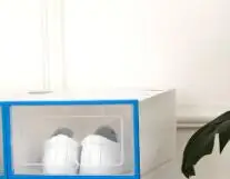 Складной прозрачный Дамский ящик для обуви, ящик для обуви, шкаф для хранения ящиков, разноцветный органайзер для хранения обуви - Цвет: Blue