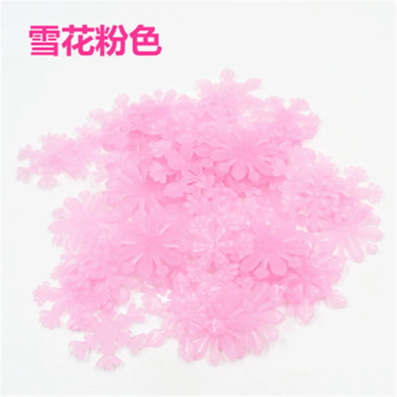 Snowflake Pink 3D звезды Снежинка светится в темноте светящиеся наклейки на стену для детской комнаты Гостиная Наклейка на стену украшение дома плакат - Цвет: Snowflake Pink