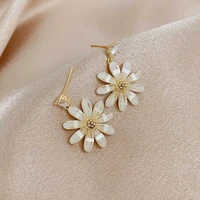 lats bijoux flower dangle earring korean zircon resin shiny earrings for women 2020 kolczyki brincos female fashion jewelry