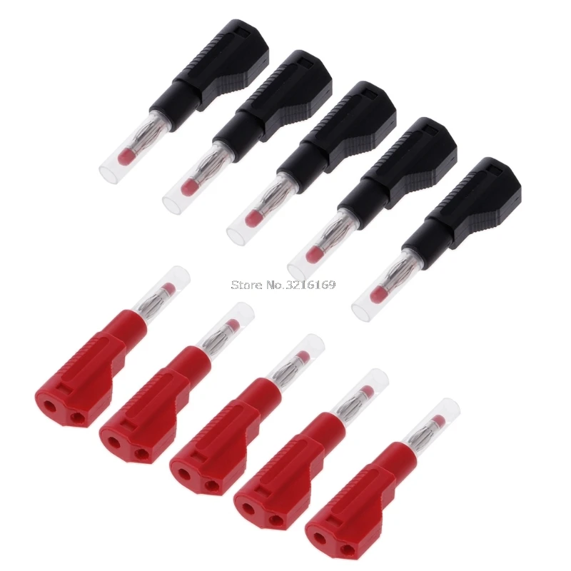 For 10Pcs/Bag 4mm Male Retractable Sheath Stackable Banana Plug Wire Solder Connector Promotion | Строительство и ремонт