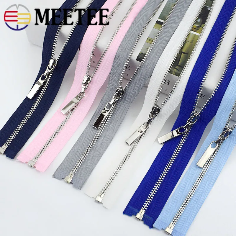 Металлическая молния Meetee 3 # 2/5 шт. 40/50/60/70 см с автоматическим замком для швейных