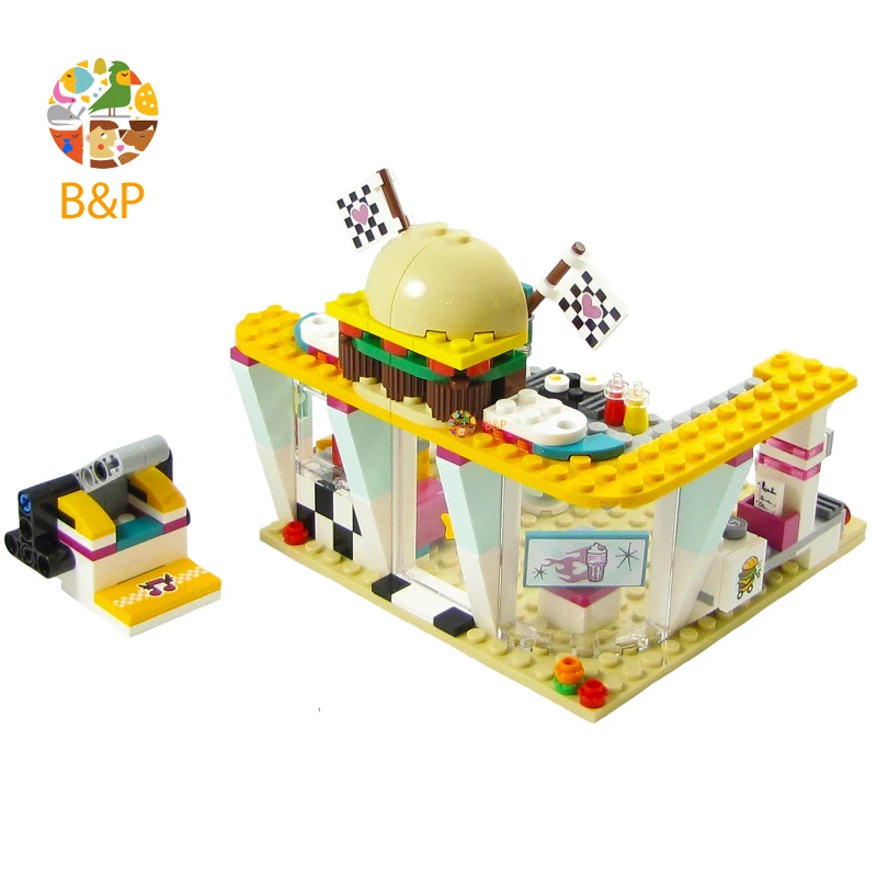 41349 350 шт Девушки Друзья серии Дрифтинг DinerModel кирпич набор игрушки для детей 11038