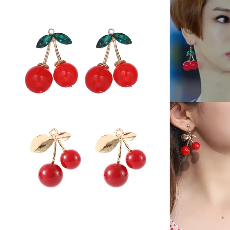 2020New 50 шт в наборе большая УФ или Стразы фрукты пуговица &quotВИШЕНКА&quot для круглые