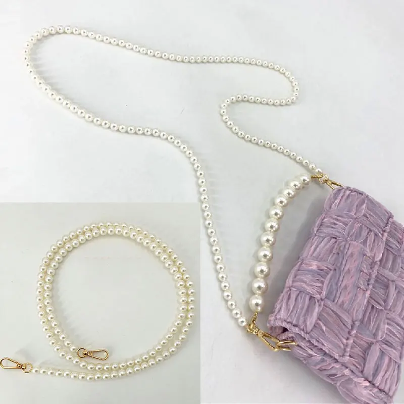 

New Pearl Bag Straps Beaded Shoulder Bag Belt for Handbag Handles DIY Replacement Beaded Bag Straps Parts Bag Accessories